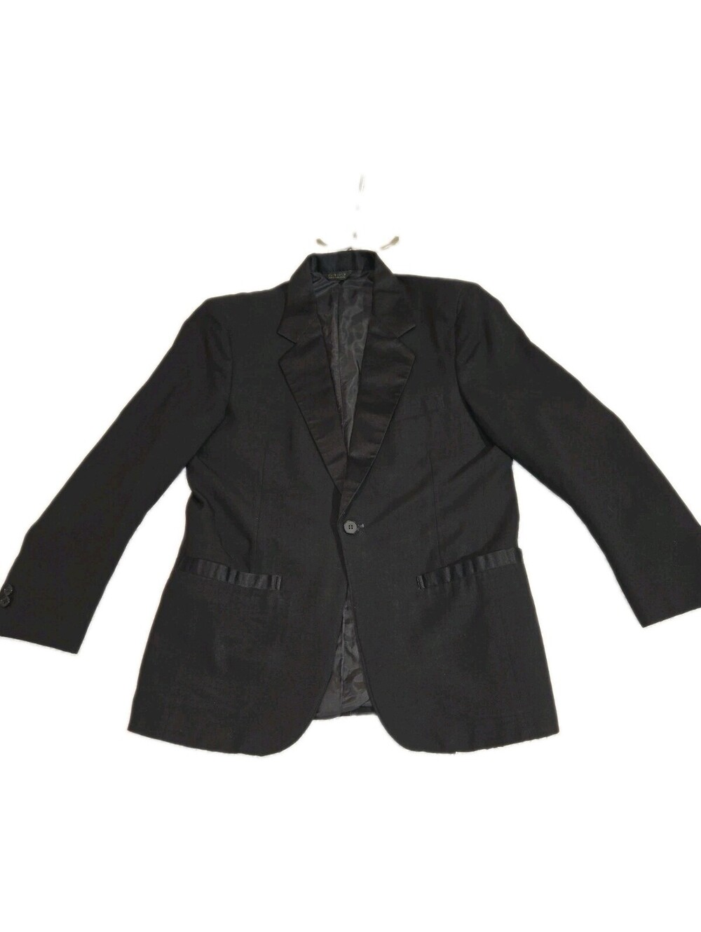 Pierre Cardin Tuxedo Jacket Wool Blend Satin Trim Chest 40 Vtg 90s